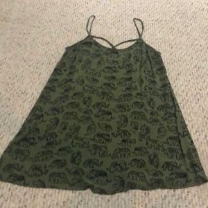 Spaghetti strap green tunic/dress